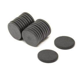 Y10 Ferrite Magnet for Arts, Craft, Science and DIY - 25mm x 3mm thick - 0.5kg Pull - Pack of 20