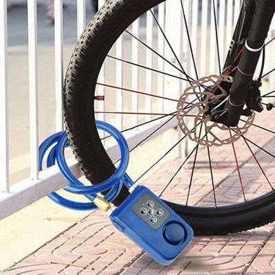 Y787 Smart Alarm Lock AntiTheft Chain Lock for Bike Gate Blue