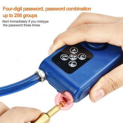 Y787 Smart Alarm Lock AntiTheft Chain Lock for Bike Gate Blue