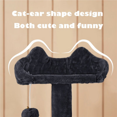 Yaheetech 137cm Cat Tree Tower with Scratching Posts - Black