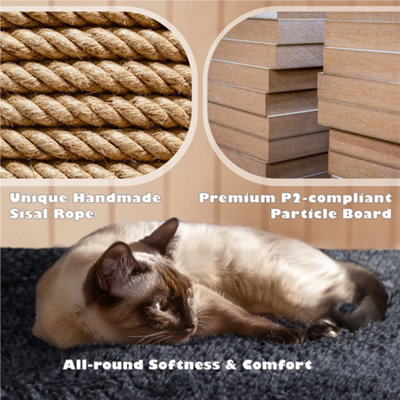 Yaheetech 137cm Cat Tree Tower with Scratching Posts - Black