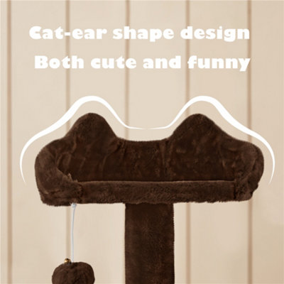 Yaheetech 137cm Cat Tree Tower with Scratching Posts - Brown