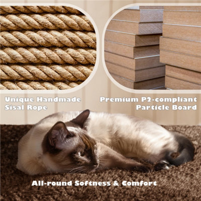 Yaheetech 137cm Cat Tree Tower with Scratching Posts - Brown
