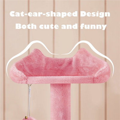 Yaheetech 137cm Cat Tree Tower with Scratching Posts - Pink