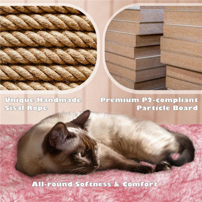 Yaheetech 137cm Cat Tree Tower with Scratching Posts - Pink