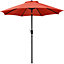 Yaheetech 2.7m Orange Patio Parasol Umbrella w/ Push Button Tilt and Crank