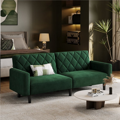 Yaheetech 2 Seater Convertible Sofa Bed - Green