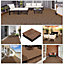 Yaheetech 27pcs Brown Interlocking Deck Tiles Fir Wood Flooring Tiles 30cm x 30cm