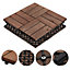 Yaheetech 27pcs Brown Interlocking Deck Tiles Fir Wood Flooring Tiles 30cm x 30cm