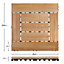 Yaheetech 27pcs Natural Wood Composite Decking Tiles Fir Wooden Floor Tiles 29cm x 29cm