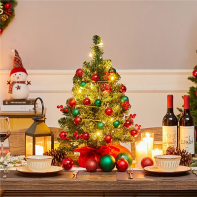 Tabletop pre lit on sale christmas trees