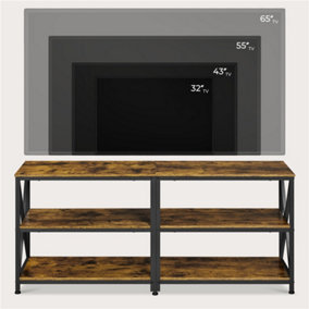 Yaheetech 3-Layer Shelved TV Stand UP to 65 Inch Rustic Brown