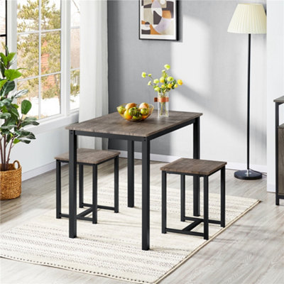 Yaheetech 3-Piece Rectangular Dining Set for Multipe Use Drift Brown