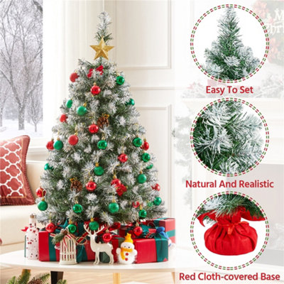 Yaheetech 3ft Frosted Tabletop Artificial Christmas Tree with Cement Base