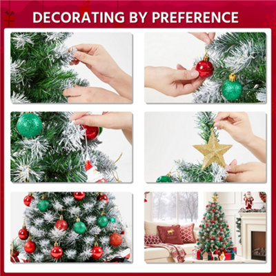 Yaheetech 3ft Frosted Tabletop Artificial Christmas Tree with Cement Base