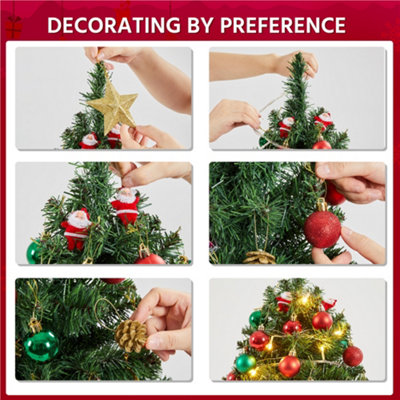 Yaheetech 3ft Green Mini Tabletop Artificial Christmas Tree with Cement ...