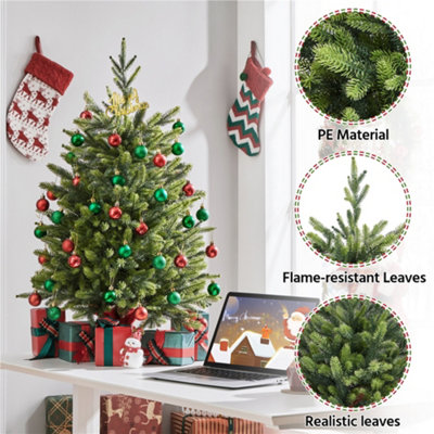 Yaheetech 3ft Green PE Tabletop Mini Christmas Tree with Cement Base - 5