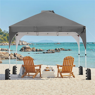 Yaheetech 3mx3m Dark Grey Portable Fabric Pop Up Canopy Tent