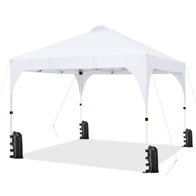 Yaheetech 3mx3m White Portable Fabric Pop Up Canopy Tent