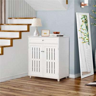 Yaheetech 4 Tier Adjustable Shoe Storage Cabinet - White