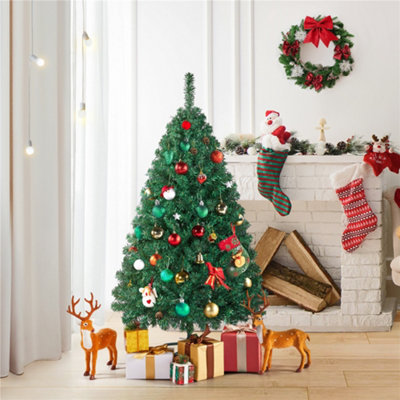 Yaheetech 4ft Green Hinged Spruce Artificial Christmas Tree with 330 ...
