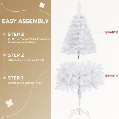 Yaheetech 4ft Spruce Artificial Christmas Tree with Foldable Stand White - 4