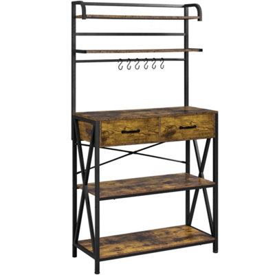 Bakers rack with drawers discount