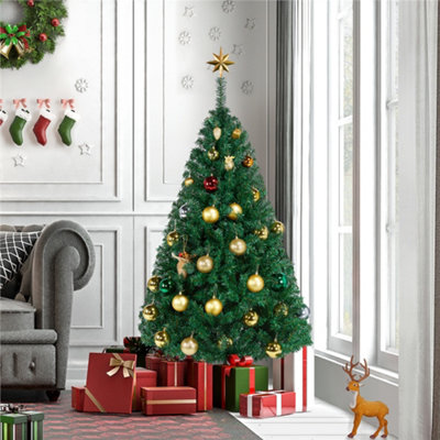Yaheetech 5ft Green Hinged Spruce Artificial Christmas Tree with