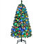 Yaheetech 5ft Green Prelit Spruce Artificial Christmas Tree with 200 LED Lights and Foldable Stand