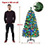 Yaheetech 5ft Green Prelit Spruce Artificial Christmas Tree with 200 LED Lights and Foldable Stand