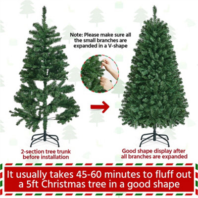 Yaheetech 5ft Green Prelit Spruce Artificial Christmas Tree with 200 LED Lights and Foldable Stand - 7