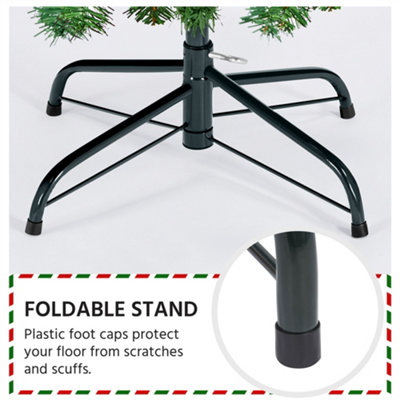 Yaheetech 5ft Green Prelit Spruce Artificial Christmas Tree with 200 LED Lights and Foldable Stand - 8