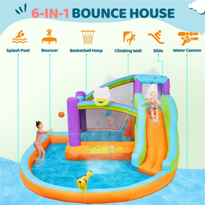 Yaheetech 6 In 1 Bouncy Castle with Inflatable Trampoline/Water Slide - 5