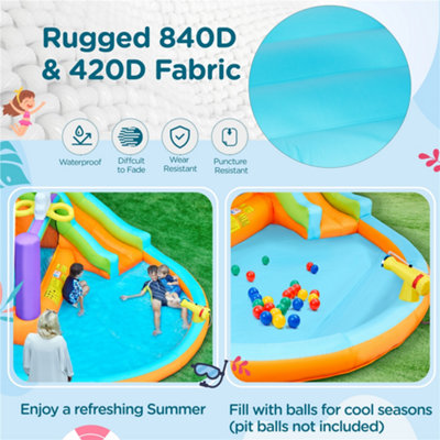 Yaheetech 6 In 1 Bouncy Castle with Inflatable Trampoline/Water Slide - 6