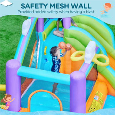 Yaheetech 6 In 1 Bouncy Castle with Inflatable Trampoline/Water Slide - 7