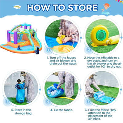 Yaheetech 6 In 1 Bouncy Castle with Inflatable Trampoline/Water Slide - 8