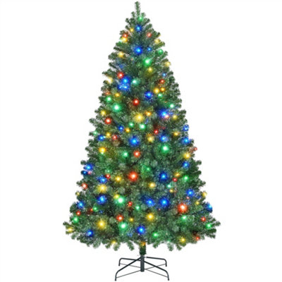 Yaheetech 6ft Green Prelit Spruce Artificial Christmas Tree with 300 LED Lights and Foldable Stand
