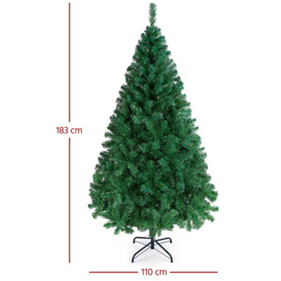 Yaheetech 6ft Hinged Artificial Christmas Tree with Foldable Stand