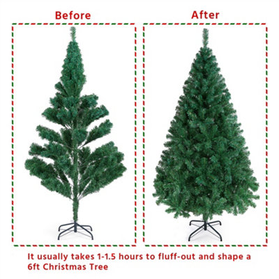 Yaheetech 6ft Hinged Artificial Christmas Tree with Foldable Stand