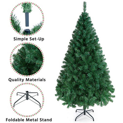Yaheetech 6ft Hinged Artificial Christmas Tree with Foldable Stand