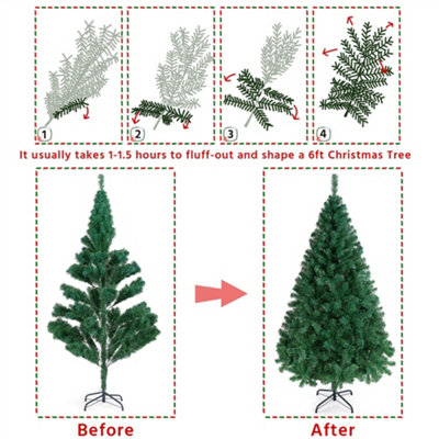 Yaheetech 6ft Hinged Artificial Christmas Tree with Foldable Stand