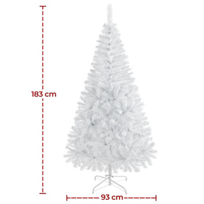 Yaheetech 6ft Realistic Fir Artificial Christmas Tree with Stand White - 3