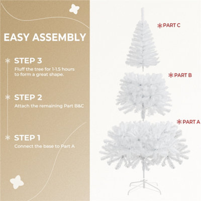 Yaheetech 6ft Realistic Fir Artificial Christmas Tree with Stand White - 4