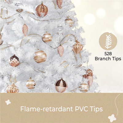 Yaheetech 6ft Realistic Fir Artificial Christmas Tree with Stand White - 5