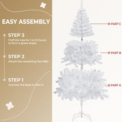 Yaheetech 6ft Spruce Artificial Christmas Tree with Foldable Stand White - 4