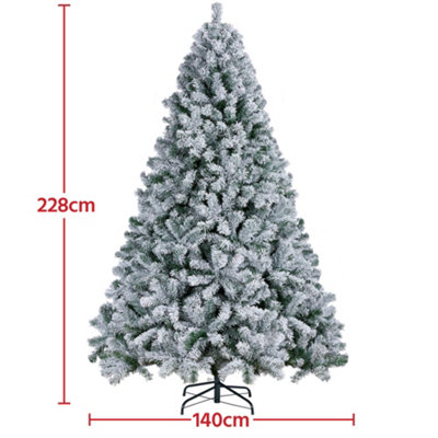 Yaheetech 7.5ft Snow Flocked Artificial Christmas Tree with Foldable Stand