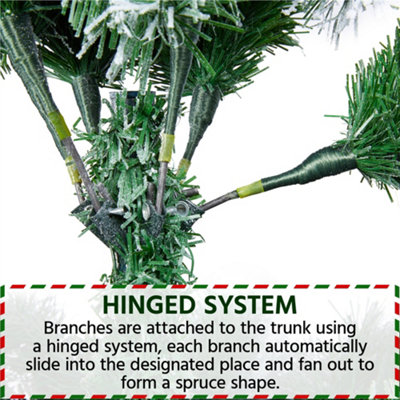 Yaheetech 7.5ft Snow Flocked Artificial Christmas Tree with Foldable Stand