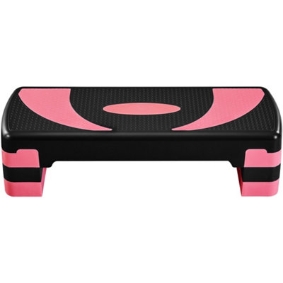 Plateforme Aérobic Magshion – Step Réglable 31 Pouces – Fitness Avec 3 Risers – Rose/Noir