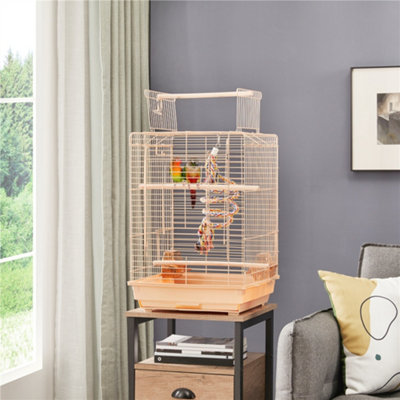 Yaheetech Almond Open Top Metal Bird Cage w/ Open Play Top