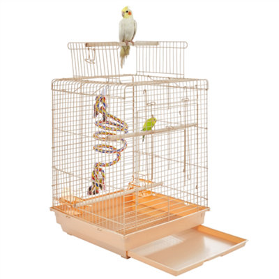 Yaheetech Almond Open Top Metal Bird Cage w/ Open Play Top
